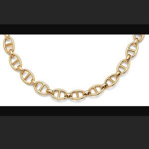 14KT Gold Hollow Fancy Mariner Necklace 18 inches